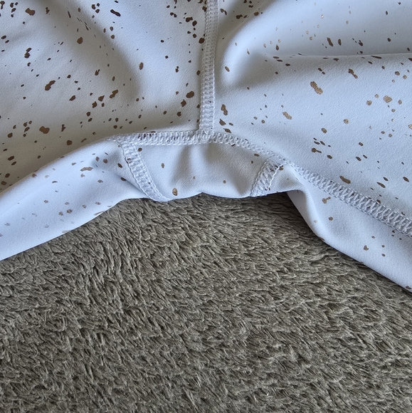 BuffBunny High Waist Dazzle White Rose Gold Splatter Leggings size small - Picture 9 of 11